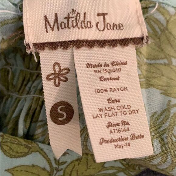 Matilda Jane green floral rayon blouse - Picture 6 of 8